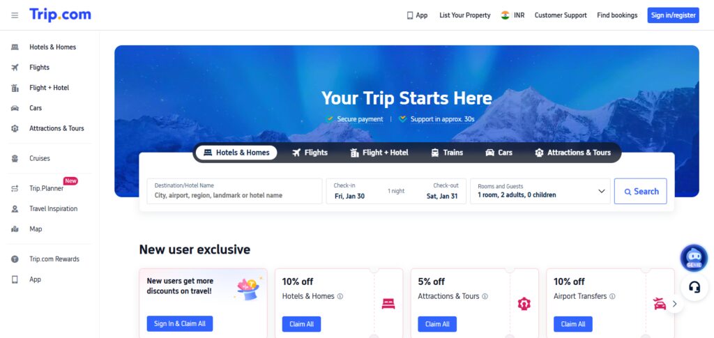 Best Travel Agency for Last-Minute Flight Booking – Trip.com