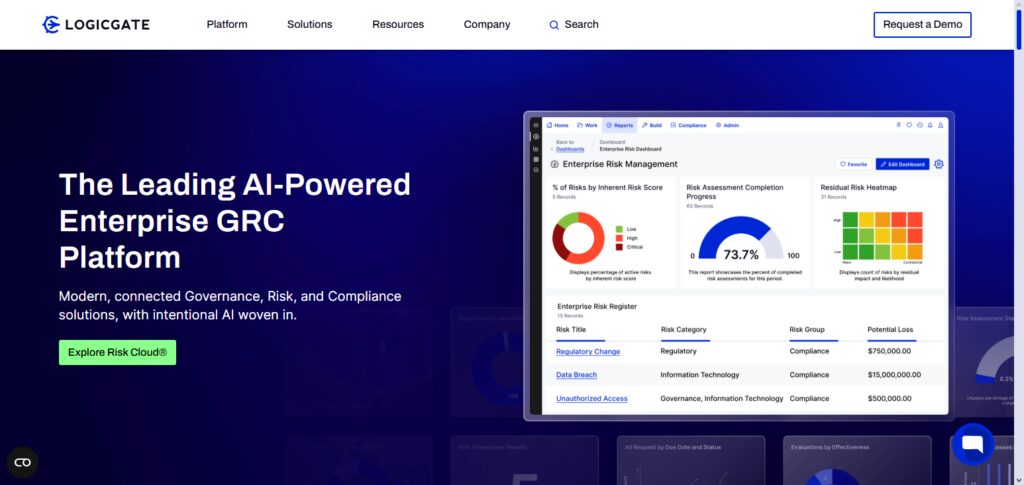 10 Best Technology Tools for Digital Control Assurance in 2026 6 LogicGate Risk Cloud