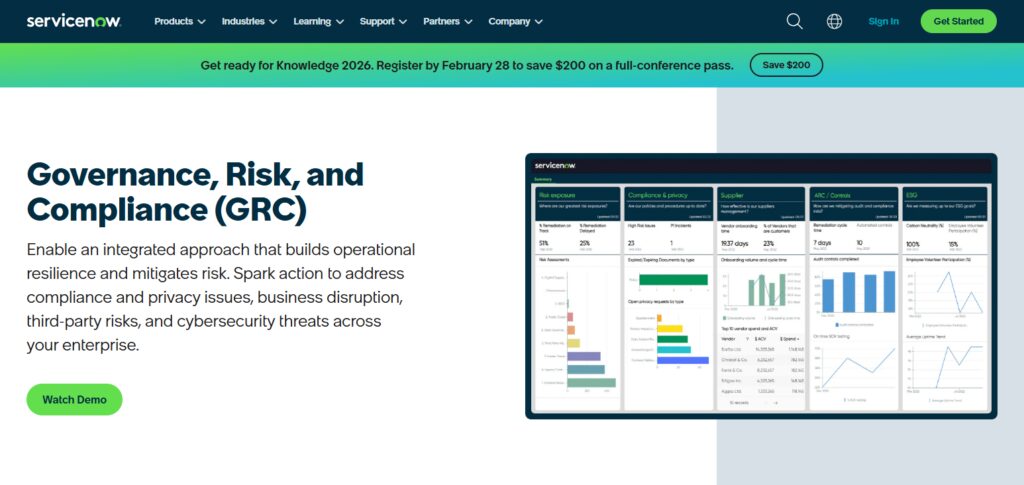 10 Best Technology Tools for Digital Control Assurance in 2026 4 ServiceNow GRC