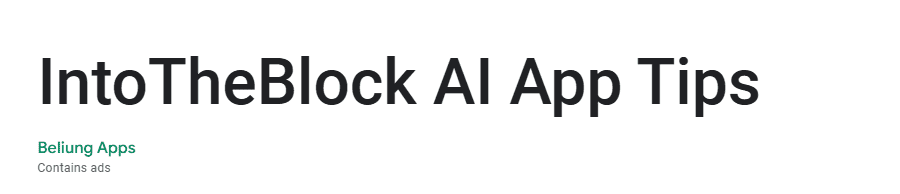 IntoTheBlock AI