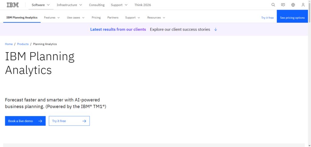 10 Best AI Tools to Manage Business Financial Data 3 IBM Planning Analytics (TM1 + Watson AI)