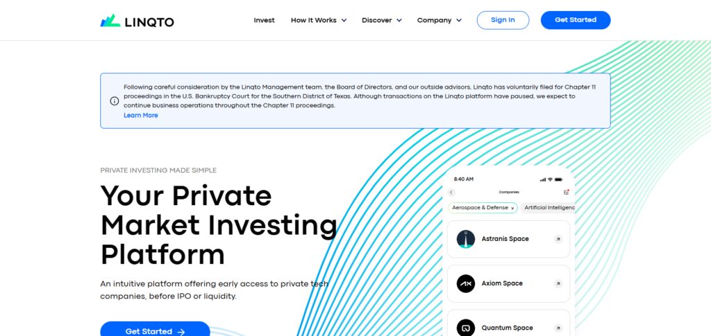 10 Best Private Equity Platforms for Accredited Investors 6 Linqto — Global Private Market Startup Investing