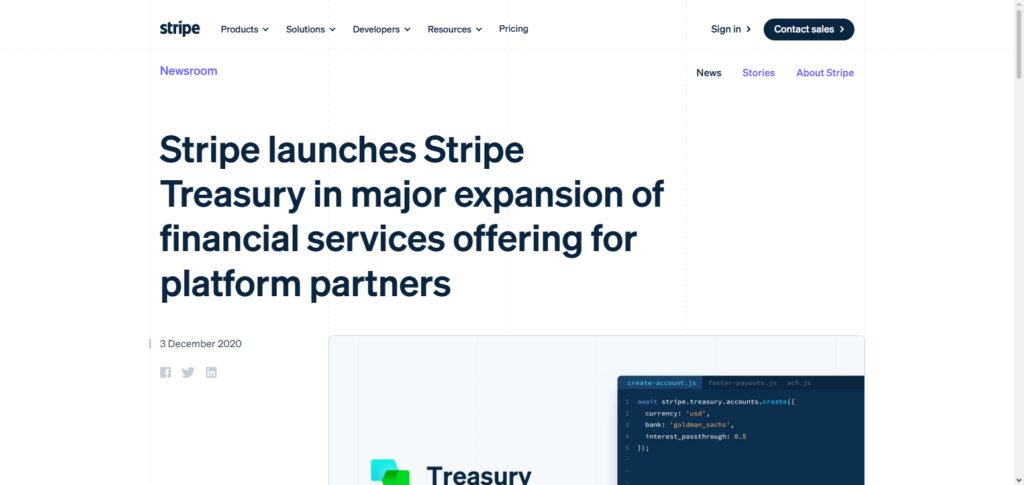 11 Best Embedded Finance Platforms for SaaS Companies 2 Stripe Treasury