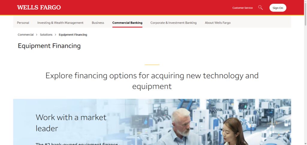 10 Best Equipment Financing Companies in the USA (2026 Guide) 9 Wells Fargo Equipment Finance