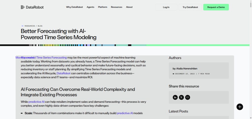 DataRobot AI Forecasting