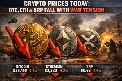 Crypto Prices Today: BTC, ETH & XRP Fall With War Tension