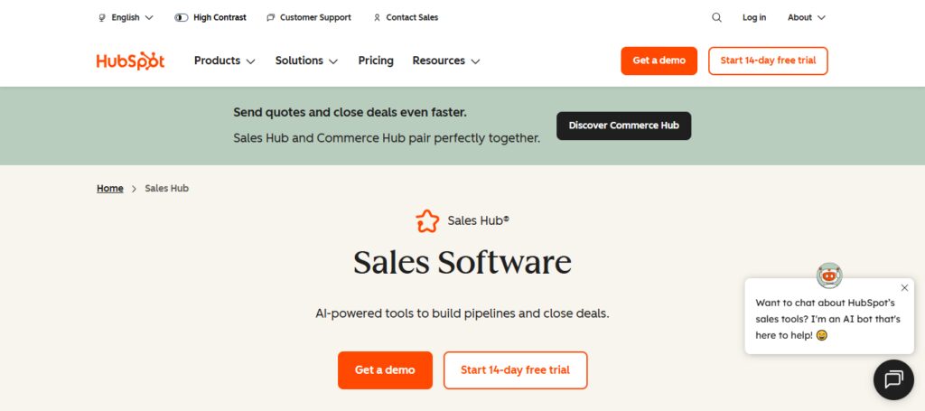 11 Best CRM Software Options for Growing Sales Teams 2 HubSpot Sales Hub