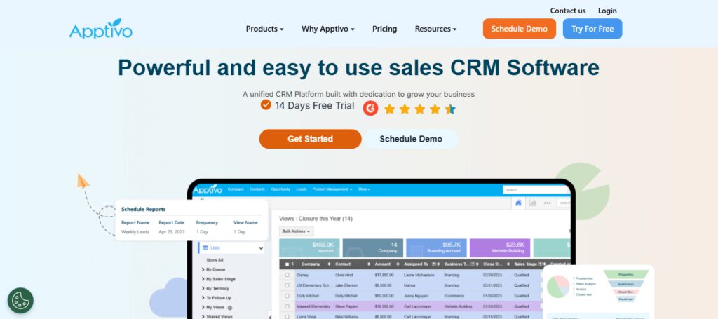 11 Best CRM Software Options for Growing Sales Teams 11 Apptivo CRM