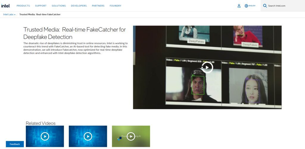 10 Best AI Security Platforms for Deepfake Detection and Prevention 6 Intel FakeCatcher