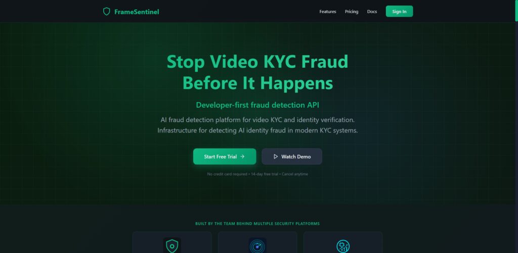 10 Best AI Security Platforms for Deepfake Detection and Prevention 5 FrameSentinel