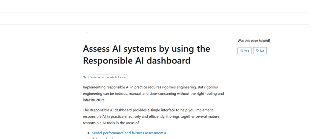 10 Leading Platforms to Audit LLM Bias & Hallucination Risks 3 Microsoft Responsible AI Dashboard