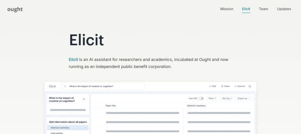 10 Best AI Research Engines for Verified Sources 3 2. Elicit (Ought)