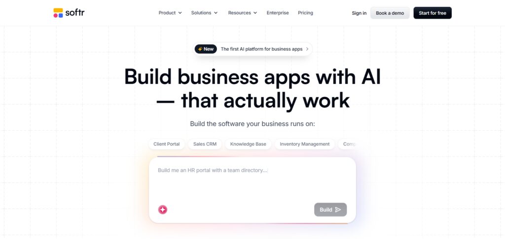 10 Best No-Code AI Platforms for Building Custom Enterprise Solutions 8 Softr