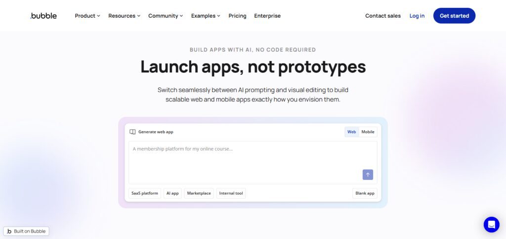 10 Best No-Code AI Platforms for Building Custom Enterprise Solutions 3 Bubble