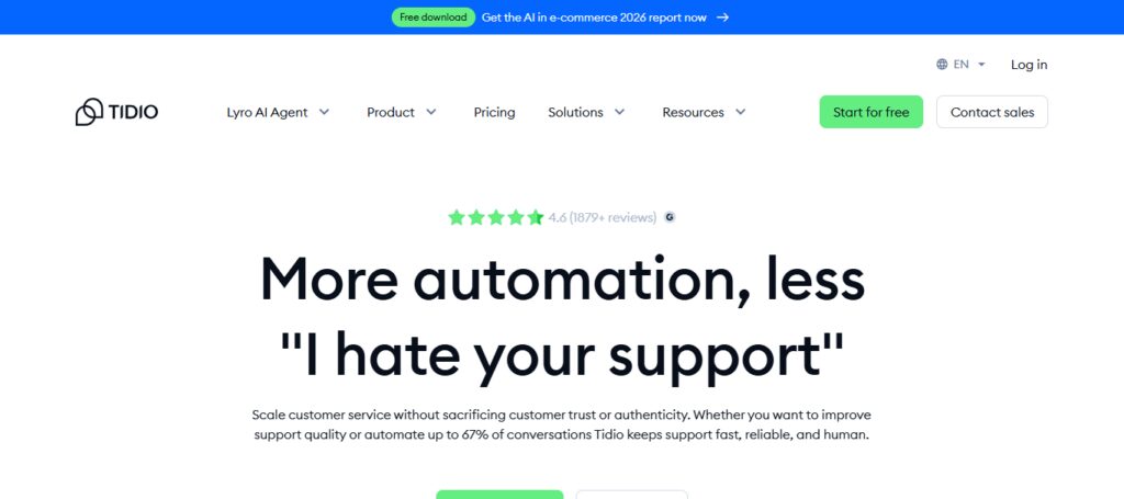10 AI Tools to Boost Online Store Sales Automatically 9 Tidio AI
