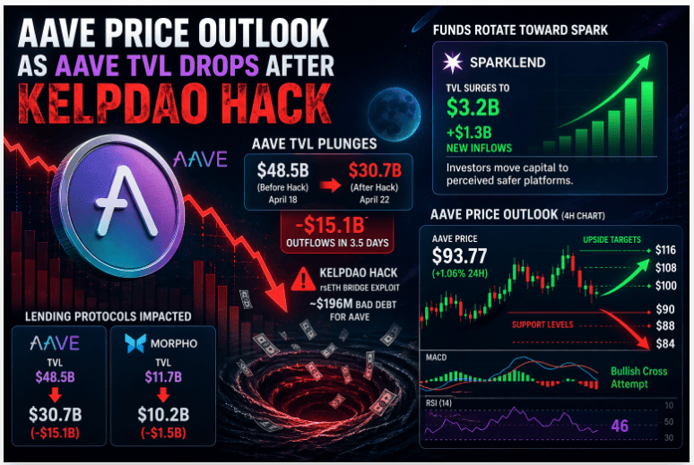 AAVE Price Outlook as Aave TVL Drops After KelpDAO Hack 3 AAVE Price Outlook as Aave TVL Drops After KelpDAO Hack