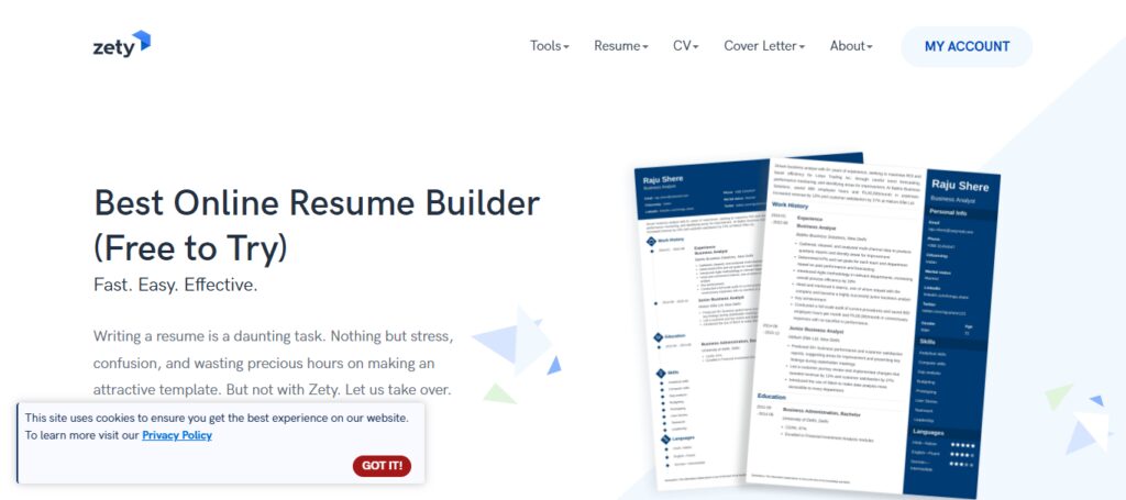 Zety AI Resume Maker