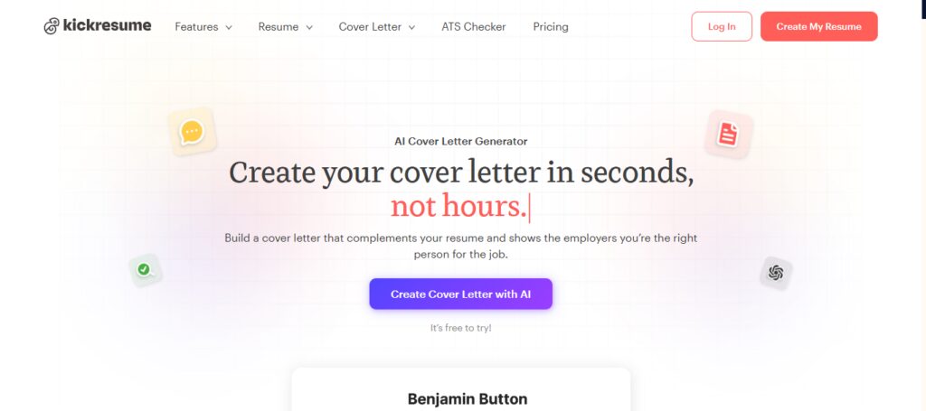 Kickresume AI Cover Letter Tool