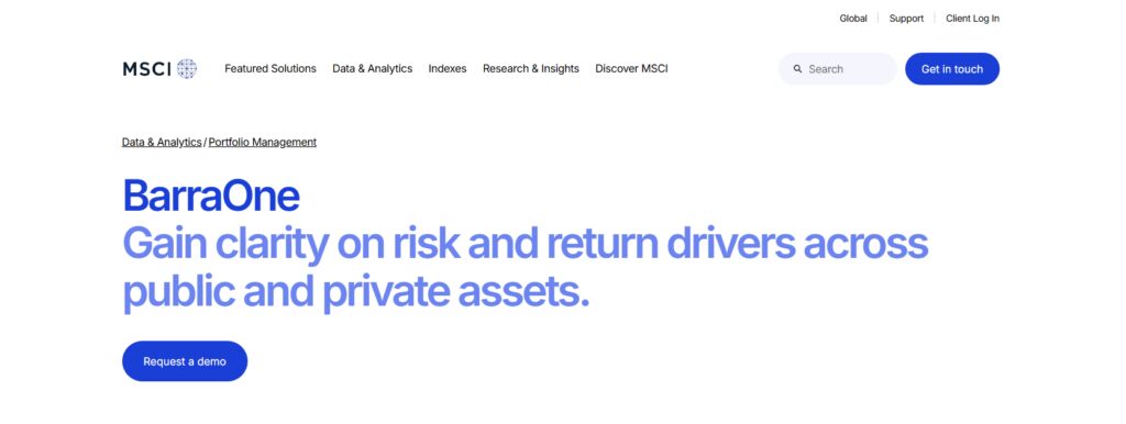 10 Best Tools for Monitoring Portfolio Correlation Risks 8 MSCI BarraOne