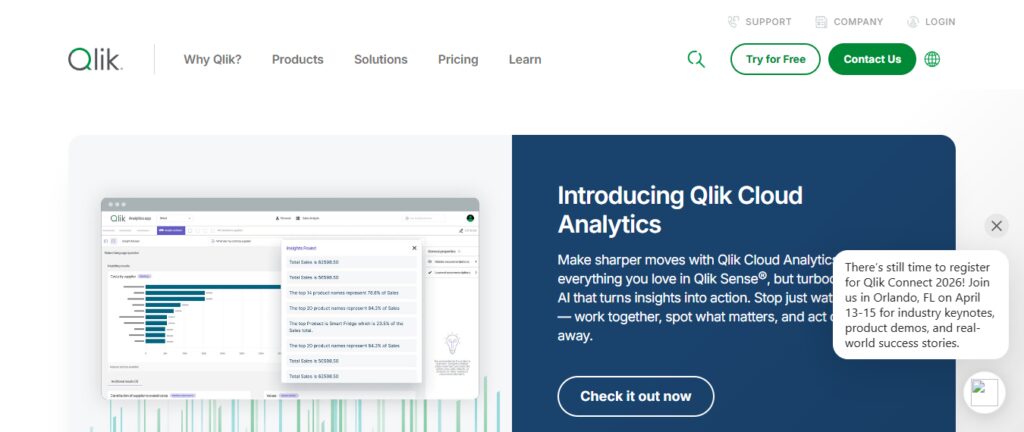 10 Best AI Platforms for Enterprise Data Consistency Monitoring 9 Qlik Sense + AI