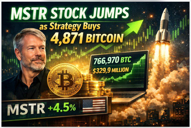 MSTR Stock Jumps as Strategy Buys 4,871 Bitcoin