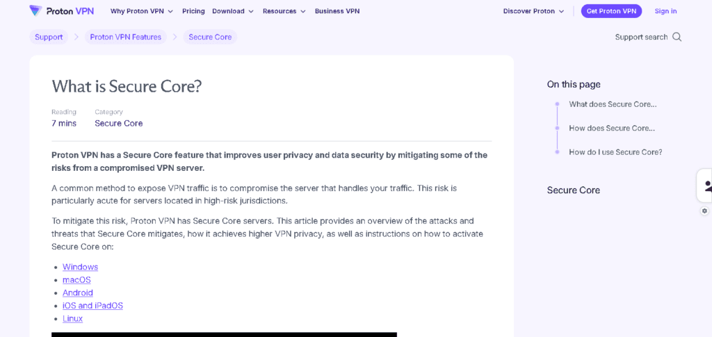 Proton VPN (Secure Core)