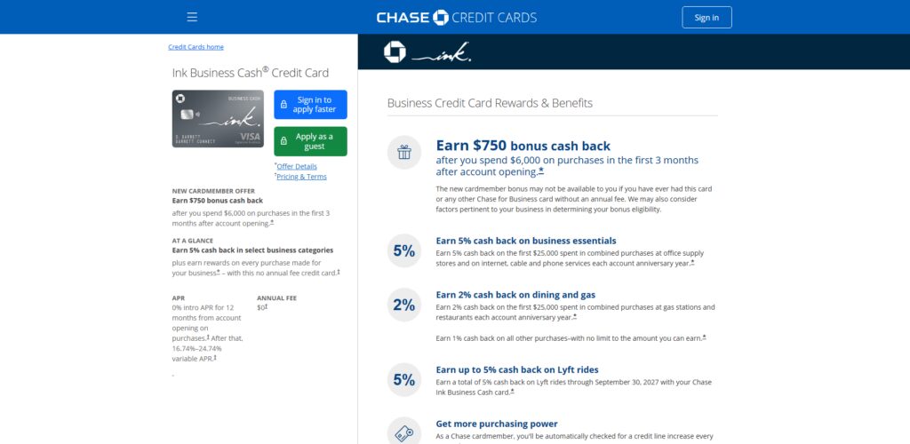 Top 10 Best Cashback Credit Cards Offered by Chase and Amex 4 Chase Ink Business Cash®