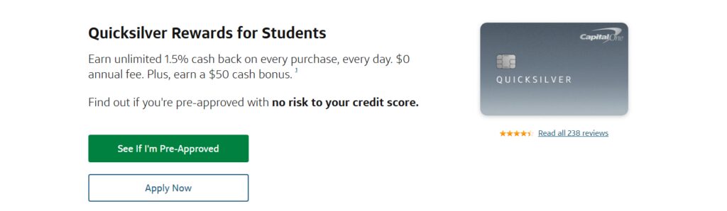 Top 10 Capital One Credit Cards for Low and Fair Credit Scores 7 Capital One Quicksilver Student
