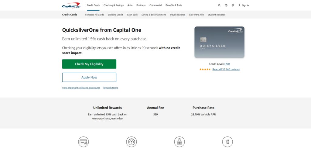 Top 10 Capital One Credit Cards for Low and Fair Credit Scores 4 Capital One QuicksilverOne Rewards