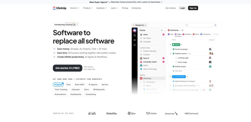 10 Best AI Agents for Freelancers to Supercharge Productivity 10 ClickUp AI