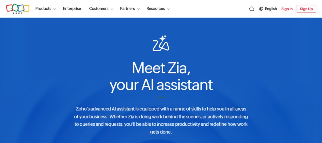 10 Best AI Apps for Small Business Automation in 2026 5 Zoho Zia AI
