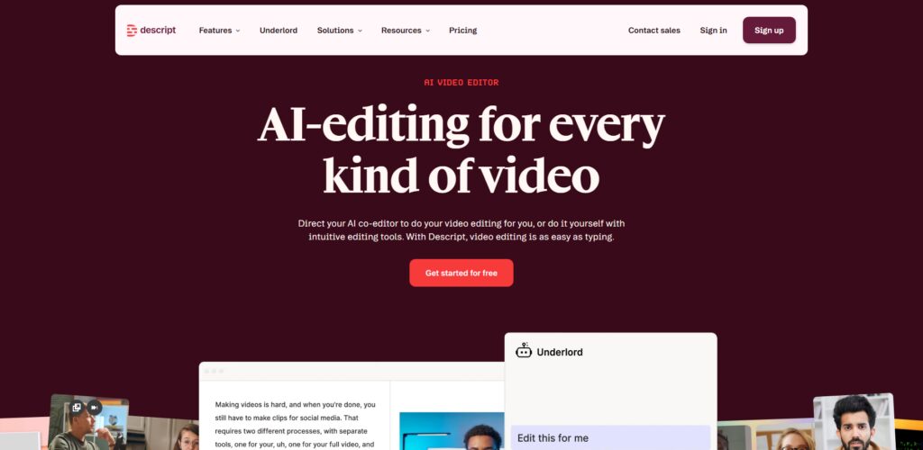 10 Best AI Video Tools Replacing Traditional Content Jobs 2026 7 Descript