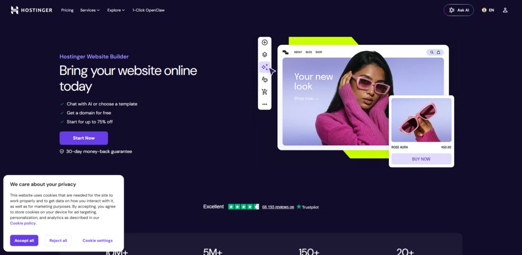 10 Best AI Website Builders Replacing Traditional Web Development Services 5 Hostinger Website Builder
