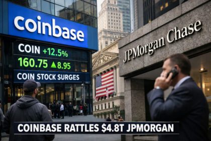 Coinbase Rattles $4.8T JPMorgan as COIN Stock Price Gains on Deeper TradFi Push