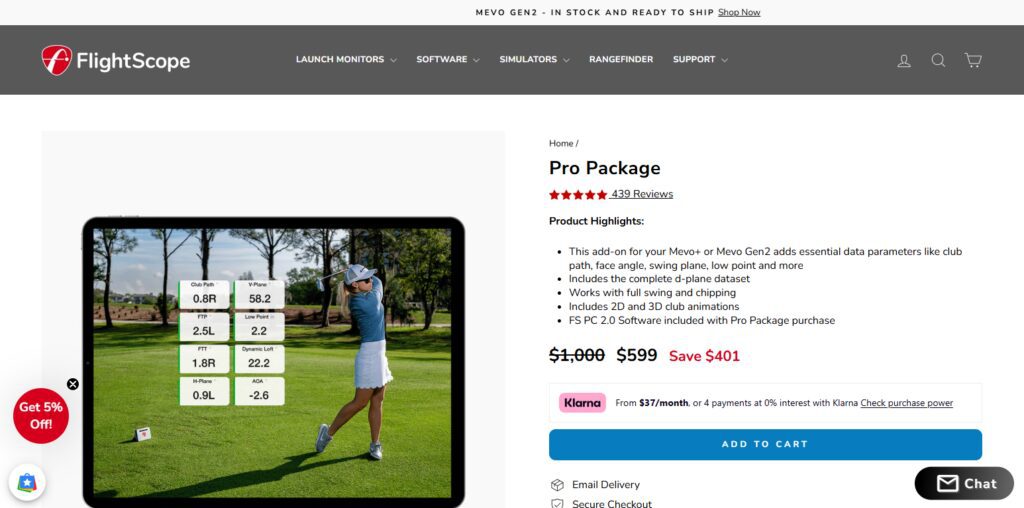  FlightScope Mevo+ (Pro Package)