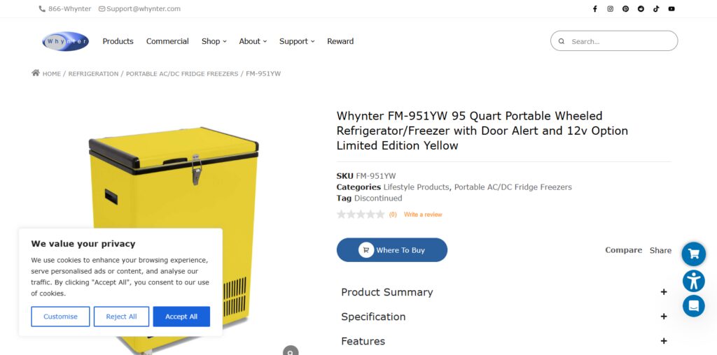 Whynter FM Series