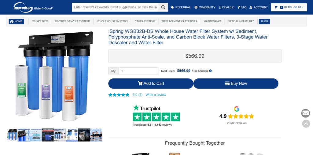 10 Best Smart Whole-House Water Filtration Systems 6 iSpring WGB32B with Smart Leak Detection
