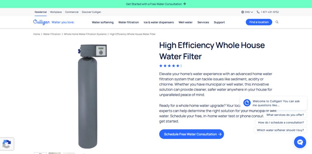 10 Best Smart Whole-House Water Filtration Systems 10 Culligan Smart HE Whole House System