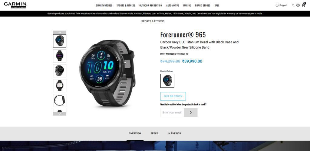 10 Best GPS Smartwatches with Offline Topo Maps 5 Garmin Forerunner 965