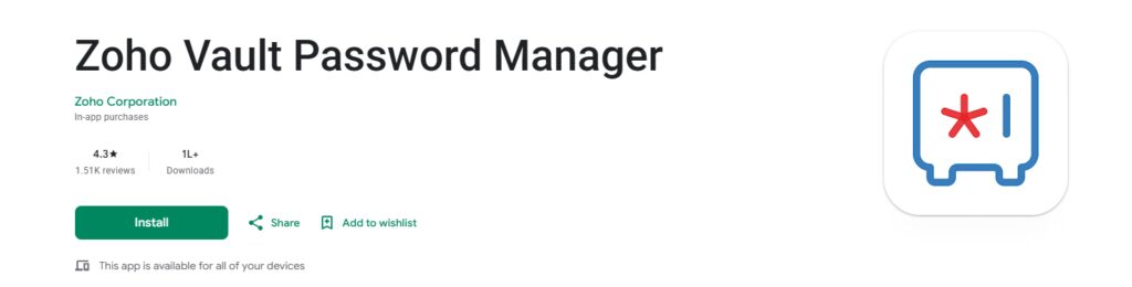 Zoho Vault 