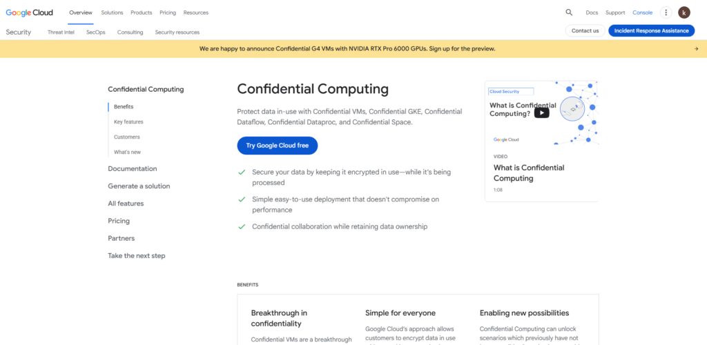 10 Best Privacy-First Cloud Hosting Providers for FinTechs 9 Google Cloud Confidential VMs