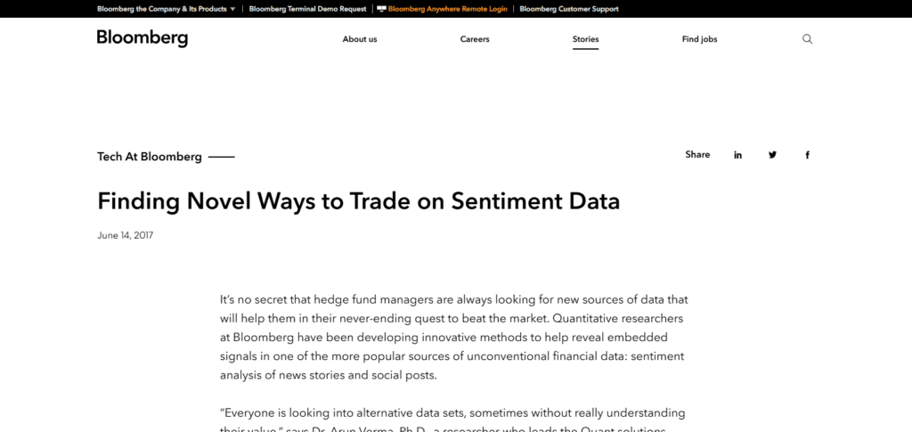 Bloomberg ML Sentiment