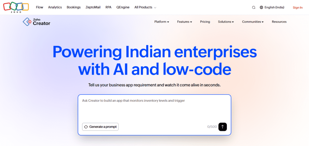 Zoho Creator FinTech