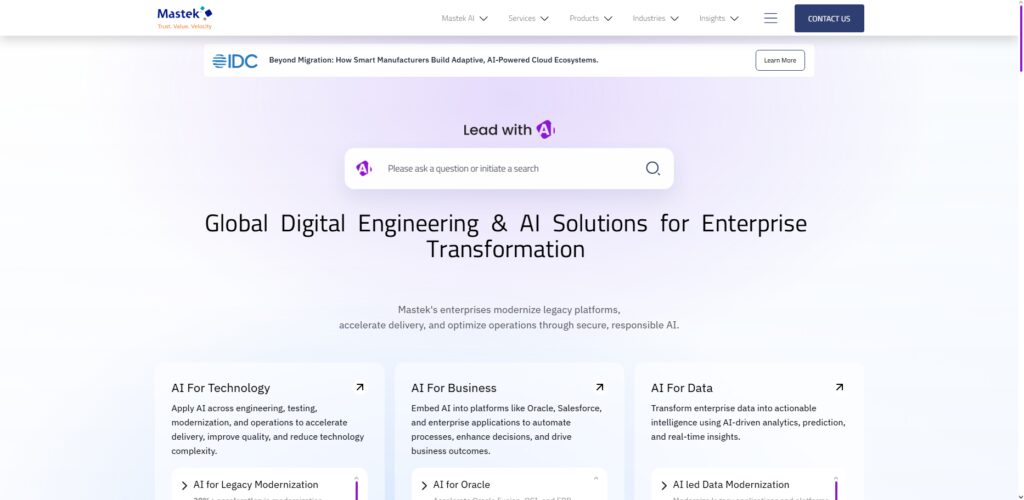 11 Best Manchester B2B Automation Firms for ChatGPT Agents 9 Mastek UK