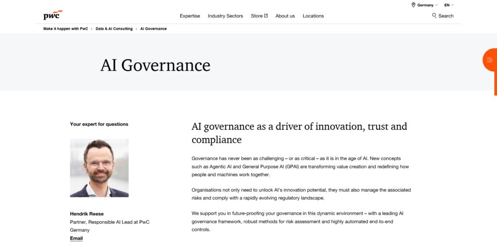 Top 11 DC ChatGPT Governance & Compliance Agencies 4 PwC DC AI Governance