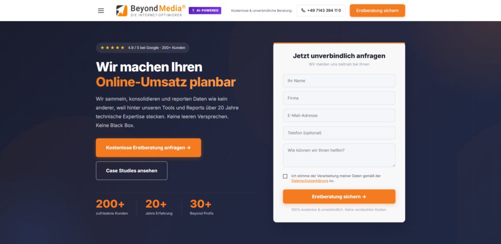 10 Best Hybrid SEO & GEO Agencies in Germany 7 Beyond Media GmbH
