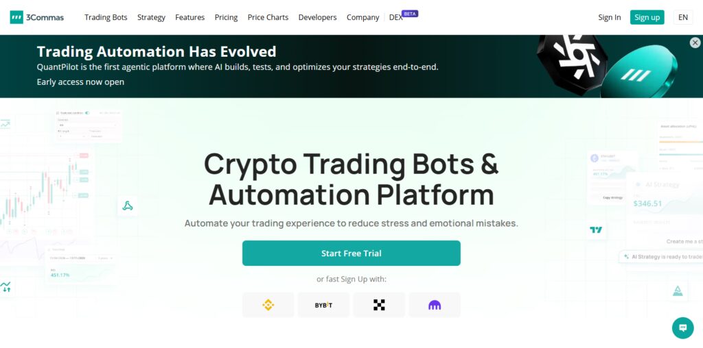 11 Best AI-Agent Crypto Platforms for Hands-Free Trading 10 3Commas