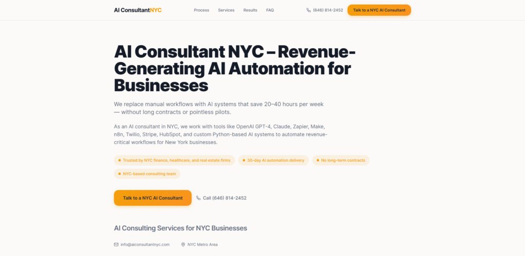 10 Top-Rated NYC B2B Consultancies for Custom GPT Workflow Deployment 9 AI Consultant NYC