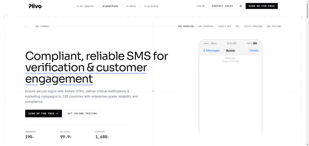  Plivo SMS API