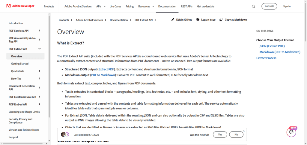 Adobe PDF Extract API